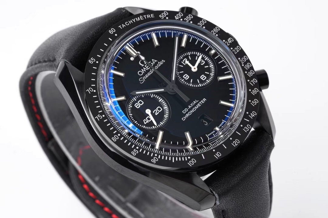 Chronograph -Moon back - Black Ceramic- Black Leather- Automatic - 44mm