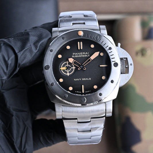 316L Black Silver - White 316L Steel - Automatic - 47mm