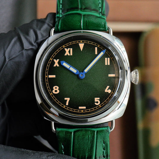 Green Silver - Green Leather - Automatic - 44mm