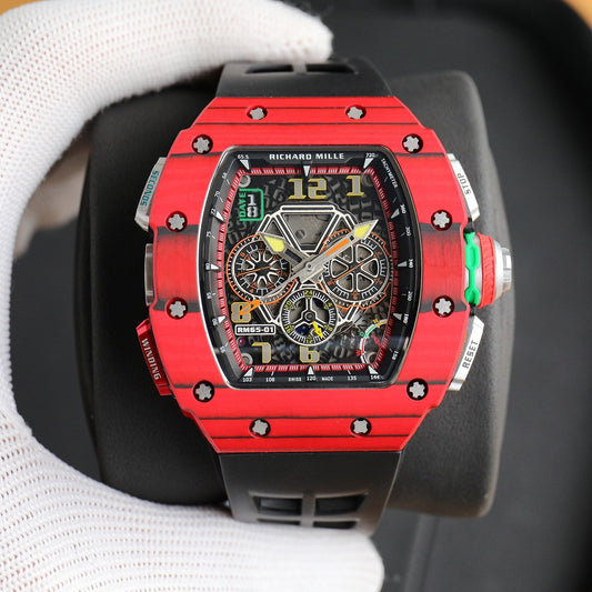 Chronograph - Red Ceramic- Black Rubber- Self-winding - QUARTZ - 41*49mm