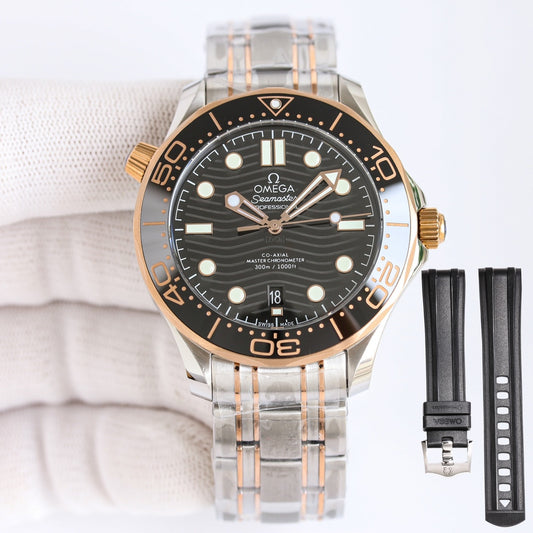 Top Version-210.20.42.20.01.002- Black face - 904L Steel -Free rubber stap -Automatic - 42mm