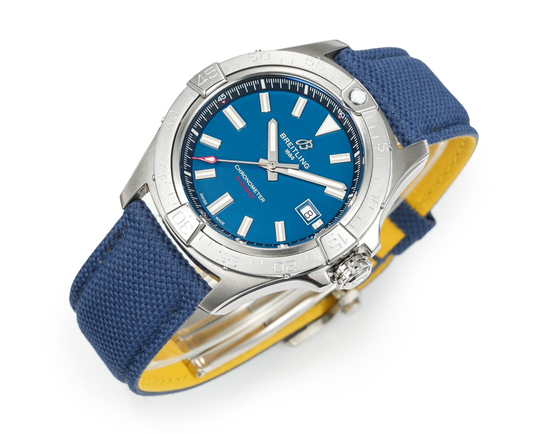 Silver Ceramic- Blue AVG - Blue Rubber - Automatic - 42mm