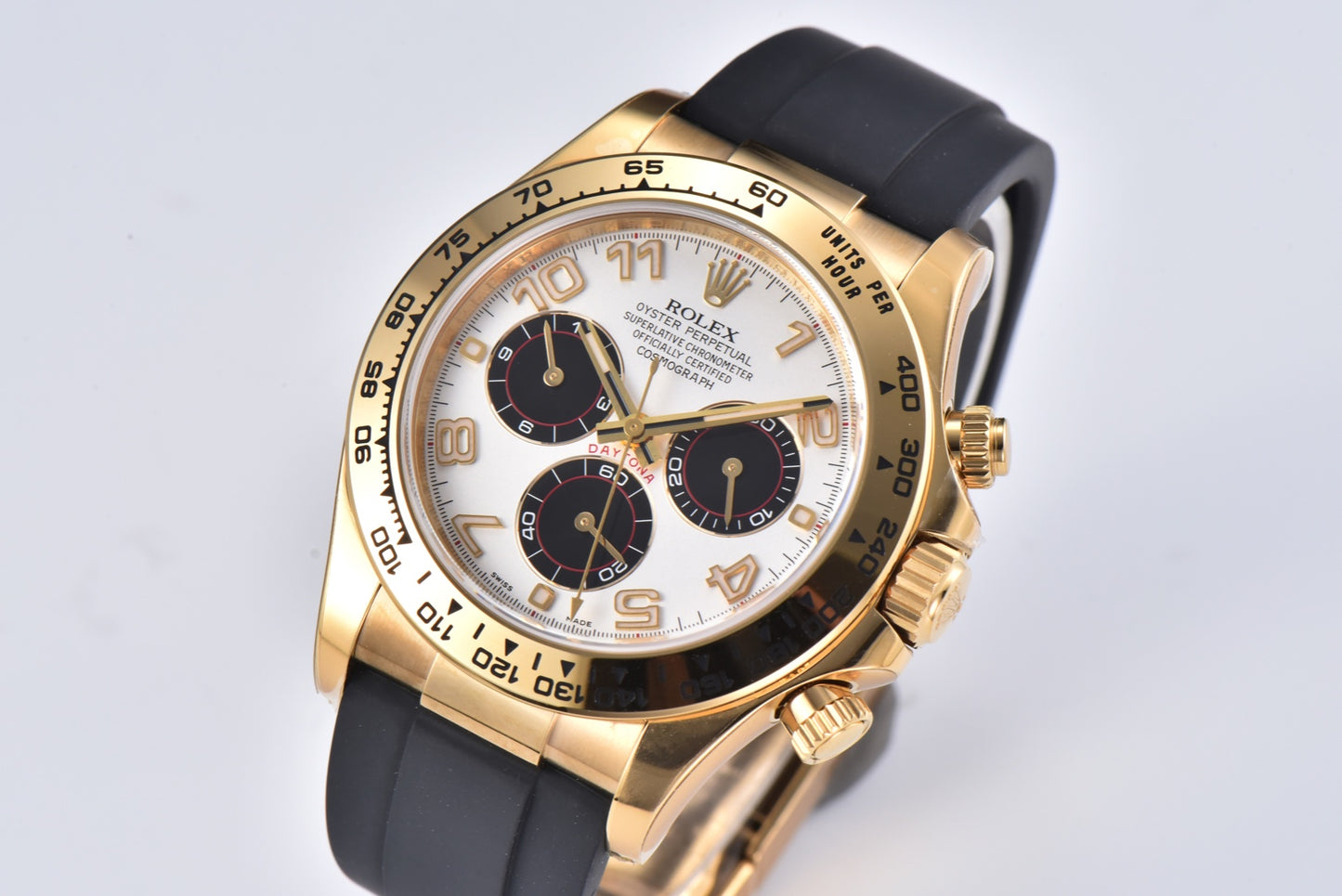 Chronograph -C-Factory -White Yellow - Black Rubber- Automatic - 40mm