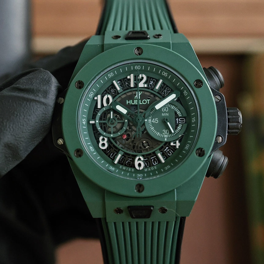 Chronograph -Green Carbon Fiber - Green Rubber - Quartz - 45mm