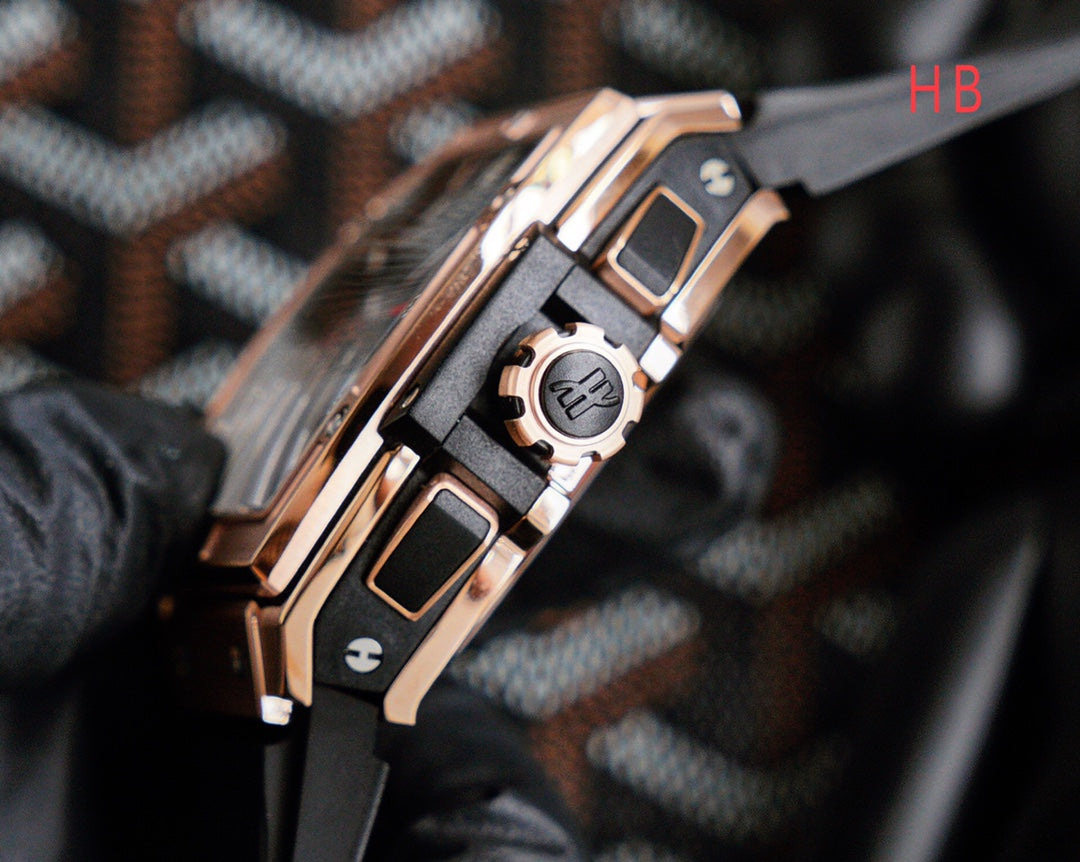 Chronograph - Rosegold - Black Rubber- Automatic - 42*52mm