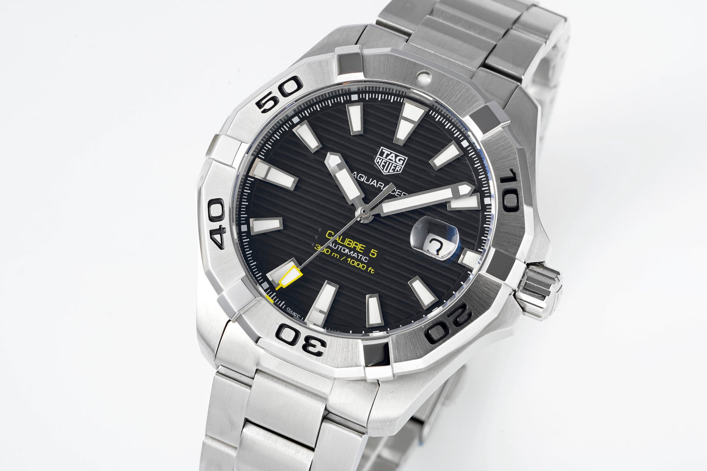 BA0927- Black 3D Stripes -Silver 904L Steel - Automatic - 43mm