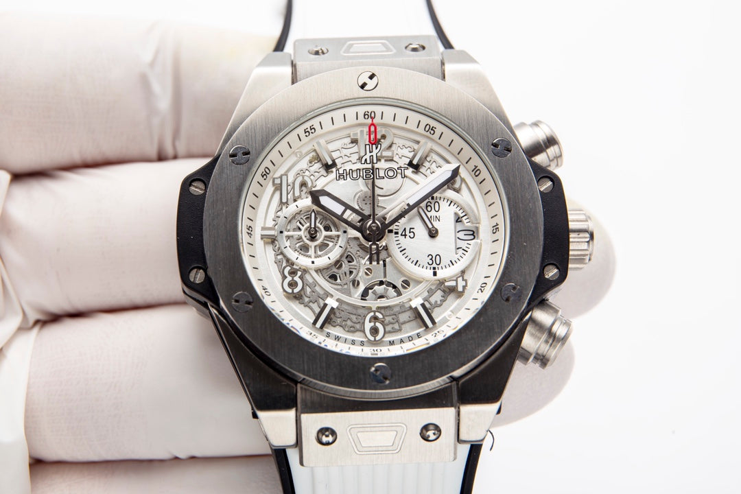 Chronograph -White 316 Steel - White Rubber - Quartz - 45mm