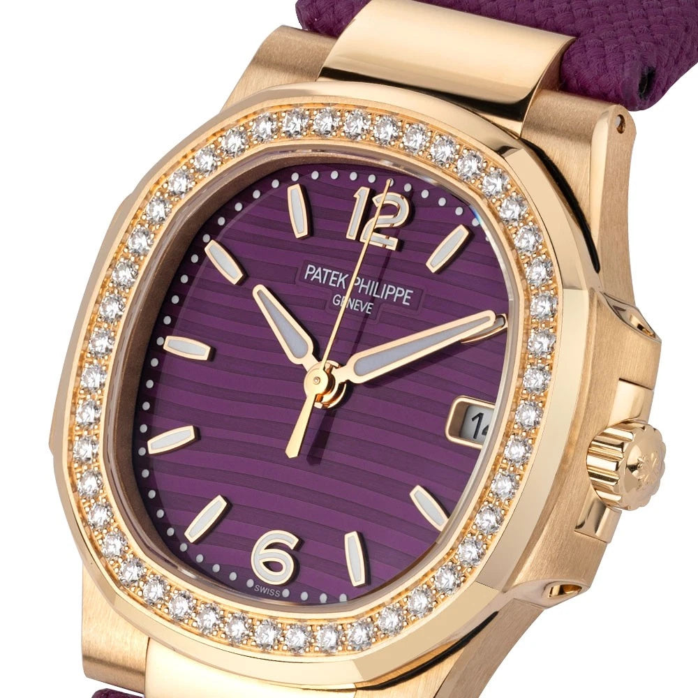 LADY -Ultra thin -Diamond Bezel- Purple rubber - Quartz - 32mm