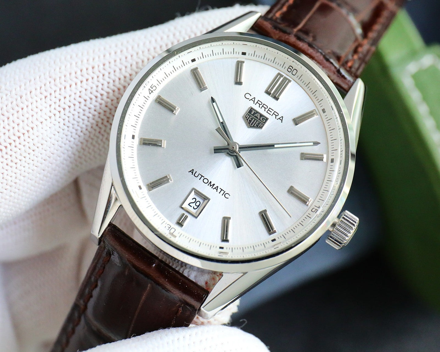 White - Black Leather - Automatic - 41mm