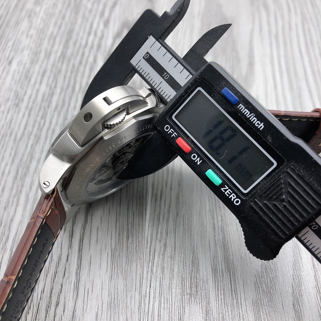 Green Silver -904L Steel - Brown Leather -Automatic - 44mm