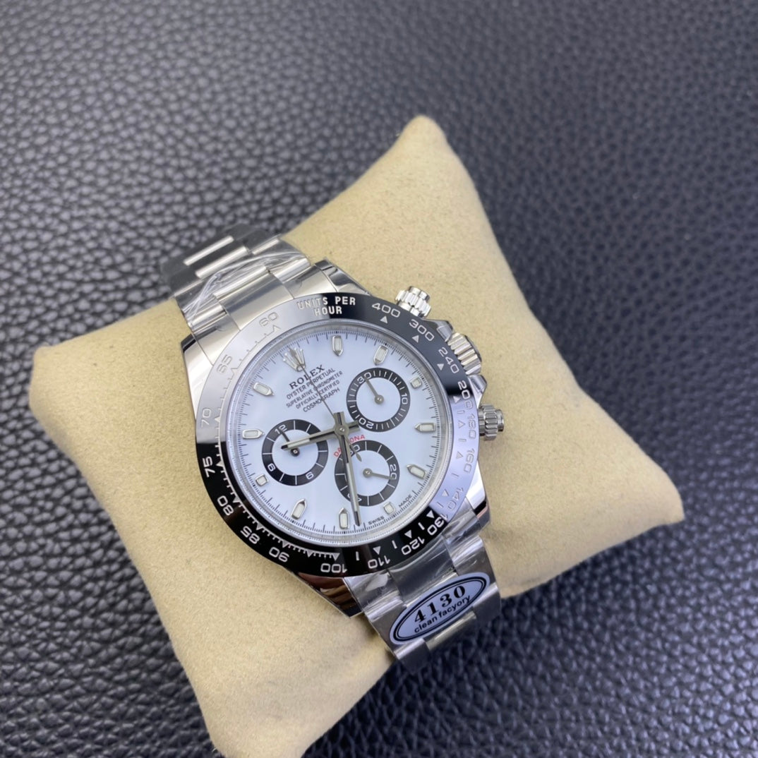 Chronograph -C-Factory -White Steel- Silver  904L Steel- Automatic - 40mm