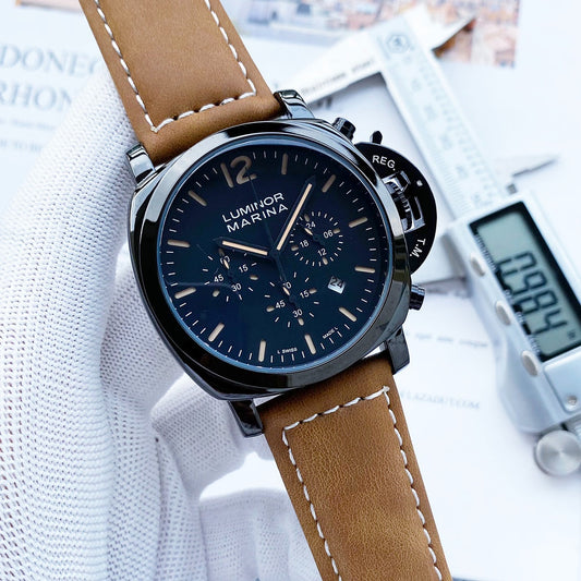 Chronograph - Brown Leather - Quartz - 50mm