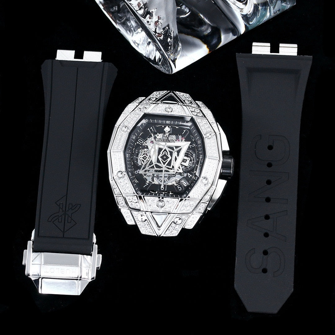 Silver - Black Rubber - Automatic - 44mm