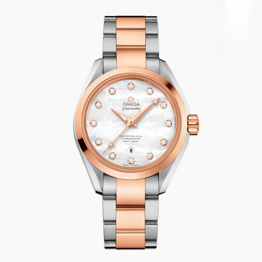 LADY -White Silver- White Yellow 904L Steel- Quartz - 34mm