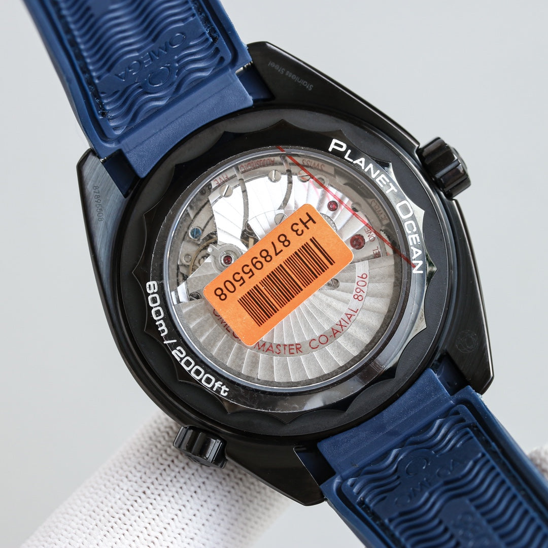 L Size Black Blue Steel - Blue Leather - Automatic - 45.5mm