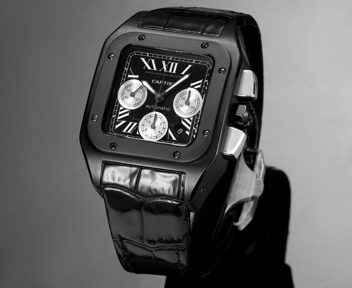 Chronograph - Black 316L Steel - Black Leather - Automatic - 42mm