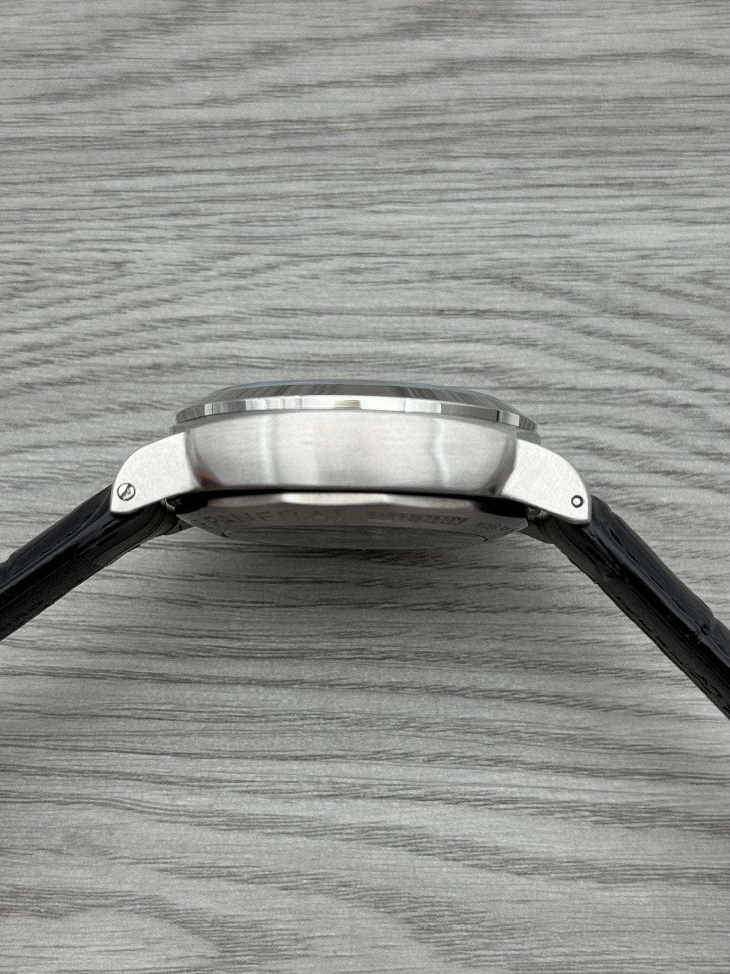 White - 904L Steel - Black Leather -Automatic - 44mm