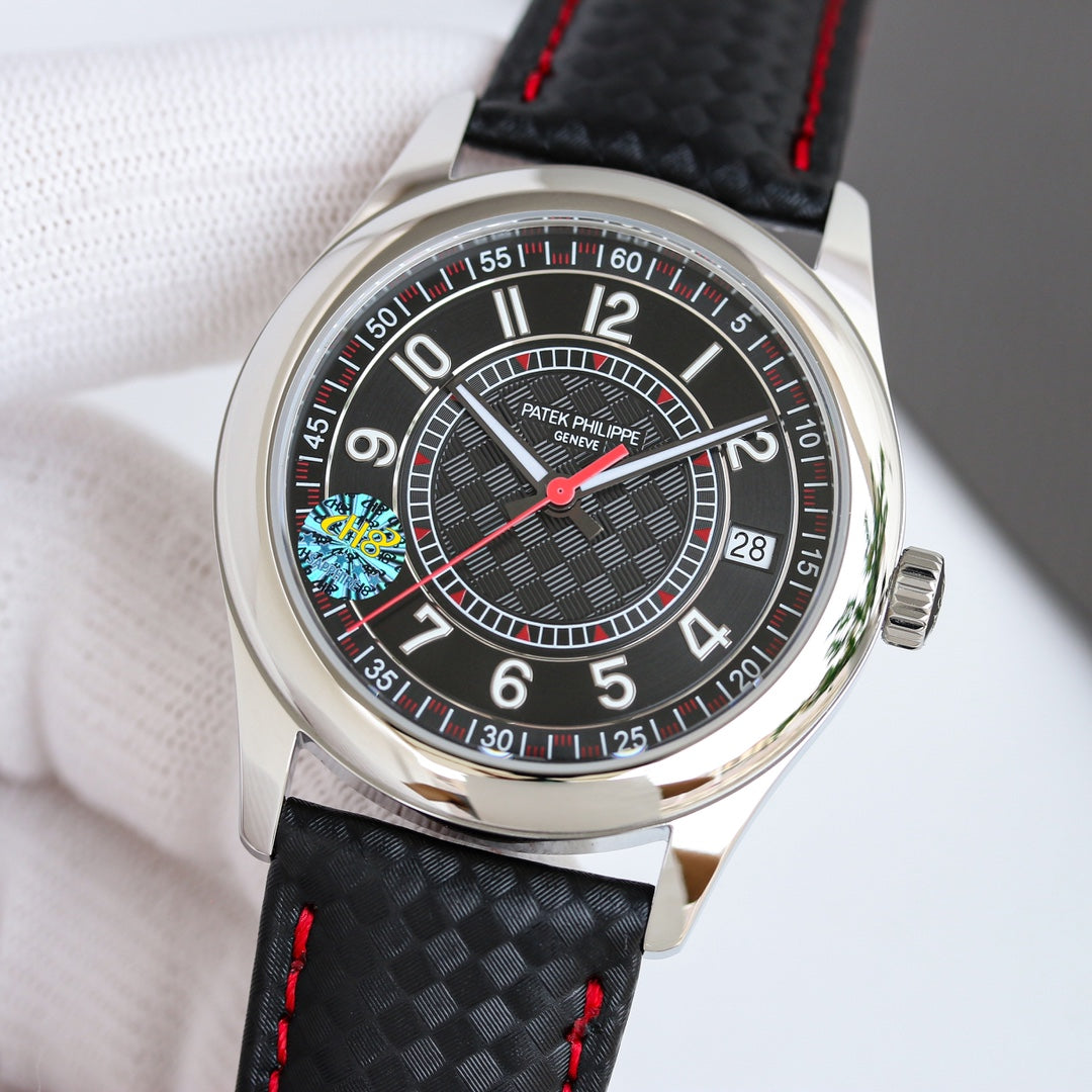 Red Black - Black Leather - Automatic - 40mm