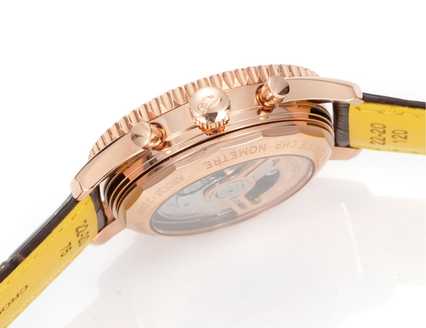 Chronograph - Rosegold - White - N-Timer - Brown Leather - Automatic - 43mm