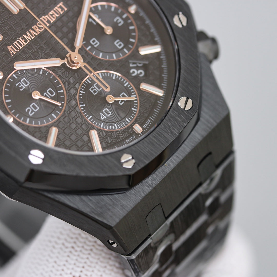 Black Titanium Steel - Chronograph- Quartz- 43mm