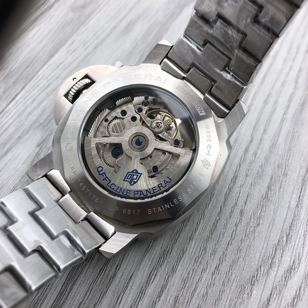 Blue Silver -904L Steel - White 904L -Automatic - 44mm