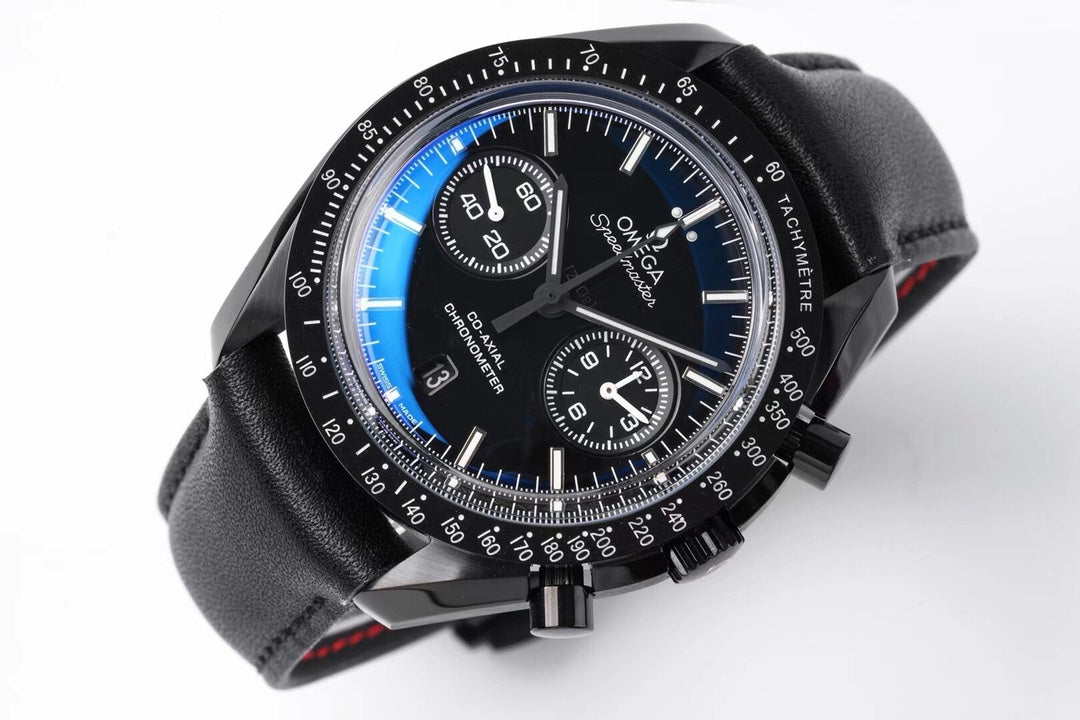 Chronograph -Moon back - Black Ceramic- Black Leather- Automatic - 44mm