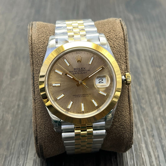 C-Factory -Yellow Gold - Smooth Bezel - Silver 904L Steel- Automatic - 41mm