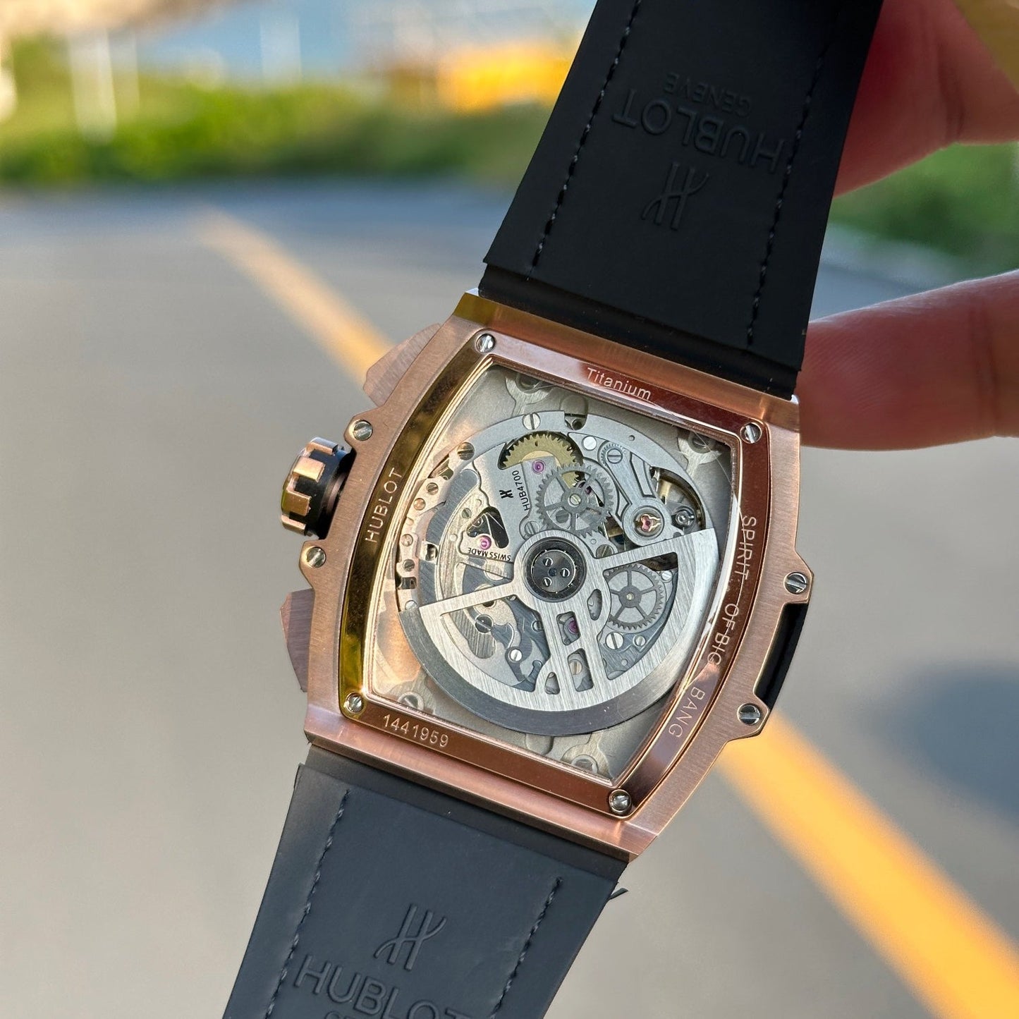 Chronograph -Rosegold Black  - Black Leather - Automatic - 45mm