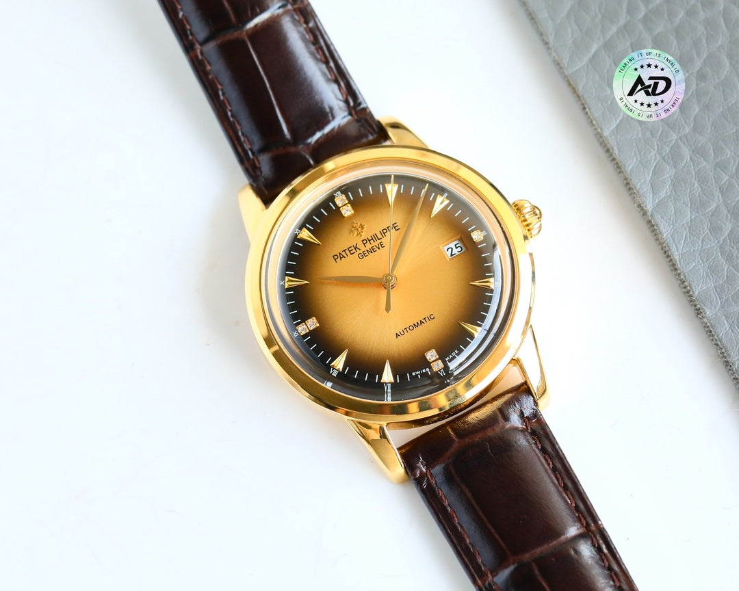 Orange 904L Steel - Brown Leather - Automatic - 41mm