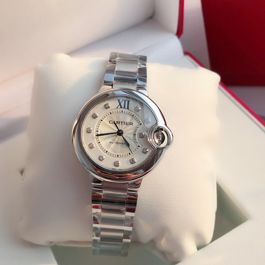 LADY -White Silver- 316L Steel - Quartz - 33mm