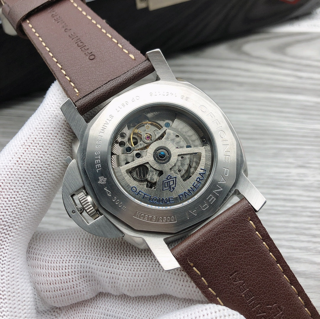 316L Steel Silver - Brown Rubber - Automatic - 47mm