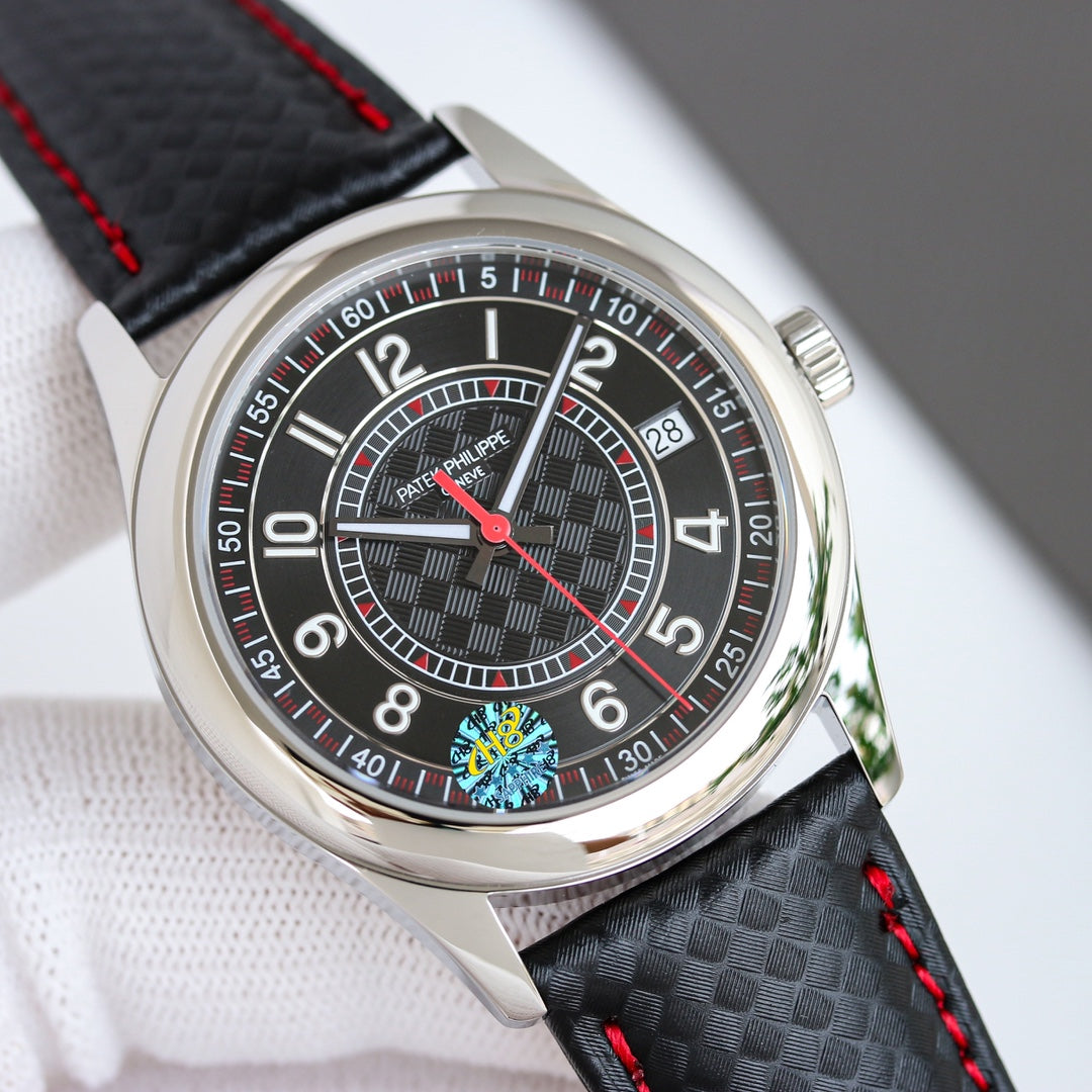 Red Black - Black Leather - Automatic - 40mm