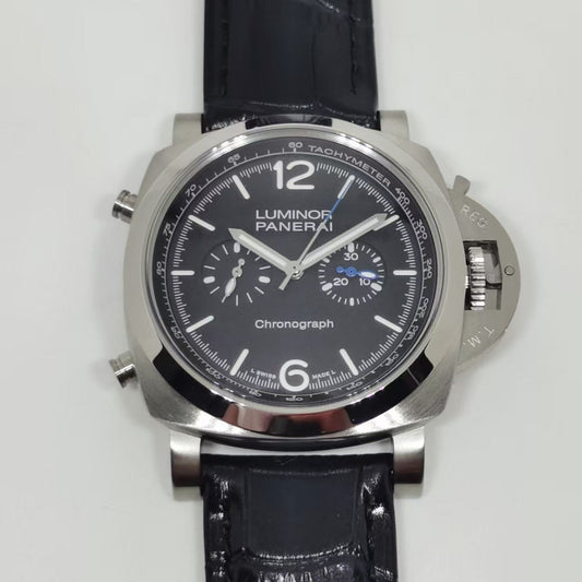Black - Silver 904L Steel- Black Leather - Automatic - 44mm