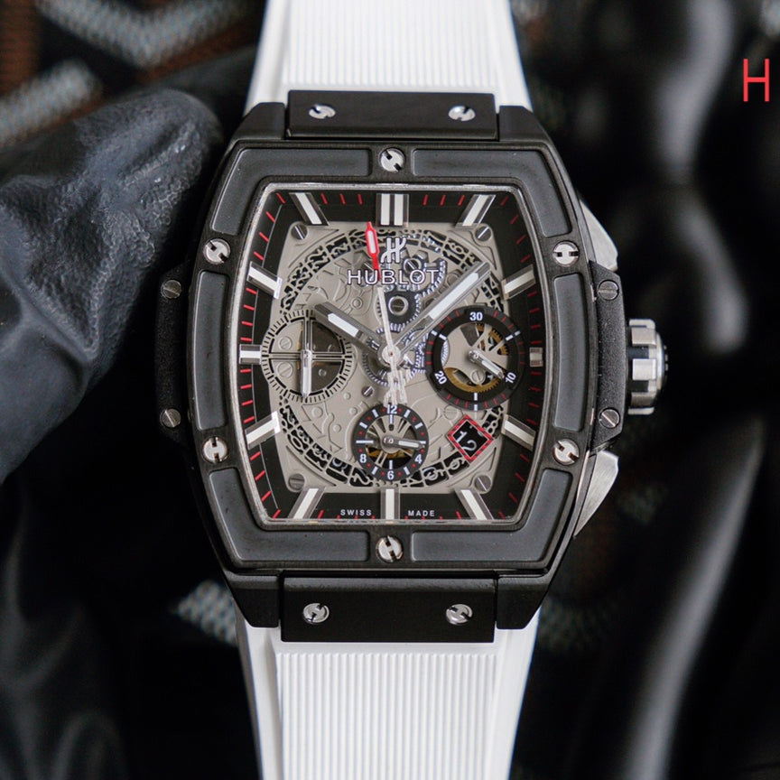 Chronograph - Black - White Rubber- Automatic - 42*52mm