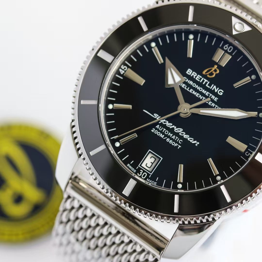 Top version - S-Ocean -Black -Silver 904L Steel - Automatic - 42mm