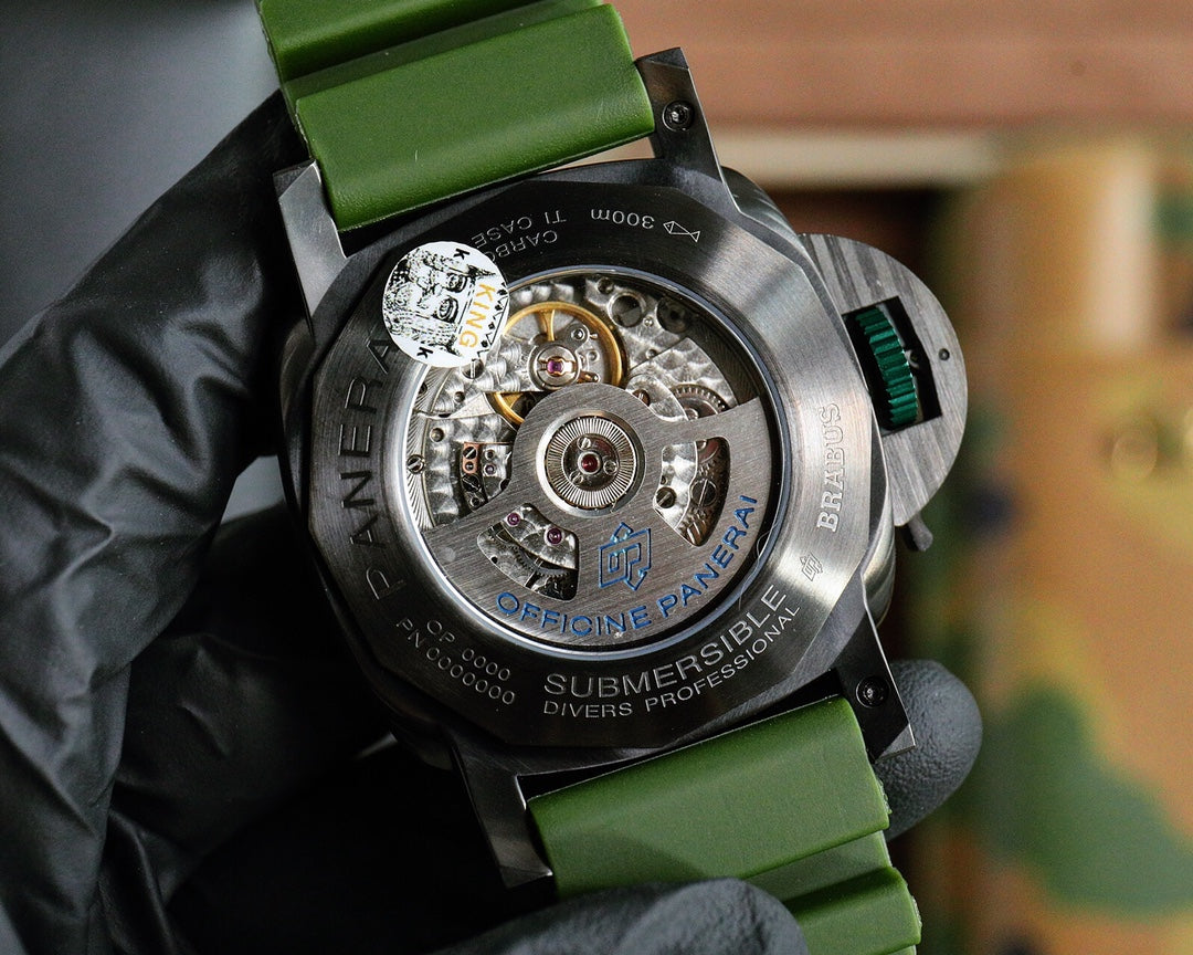 Torbillon -Black 316L Steel - Green Rubber - Automatic - 47mm