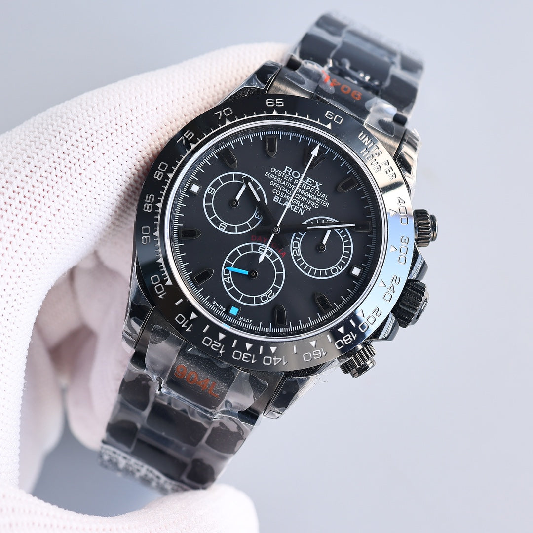 Chronograph -Black - Black 904L Steel- Automatic - 40mm