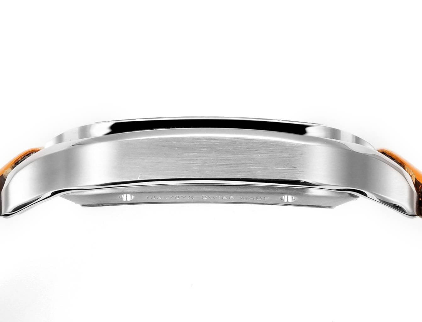 Two hands - Silver -Ultra-thin Hollow -Orange Leaher - Automatic - 40mm