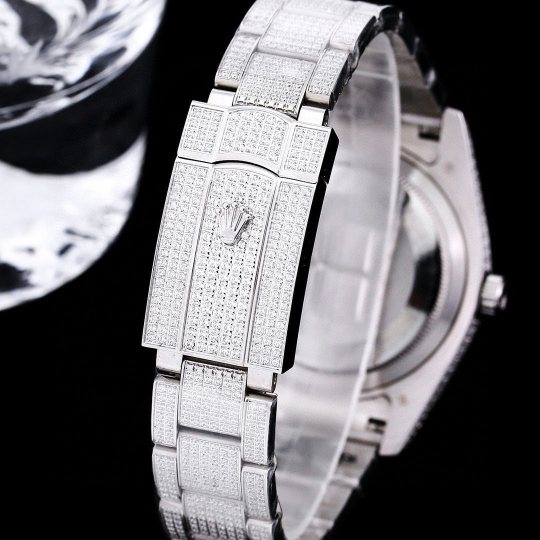 Full rhinestone - White Silver - 904L Steel - Automatic - 41mm