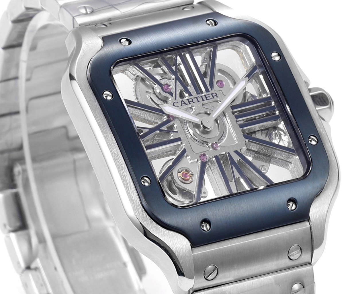 Two hands - Blue Silver -Ultra-thin Hollow -Silver 904L Steel - Automatic - 40mm