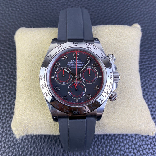 Chronograph -C-Factory -Black Red - Black Rubber- Automatic - 40mm