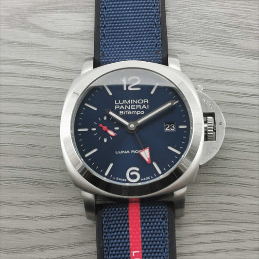 Blue Silver - 904L Steel - Blue Rubber -Automatic - 44mm