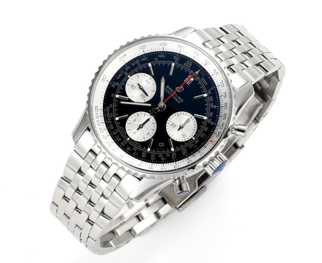 Chronograph - White Ceramic - Black- N-Timer - 904L Steel - Automatic - 43mm