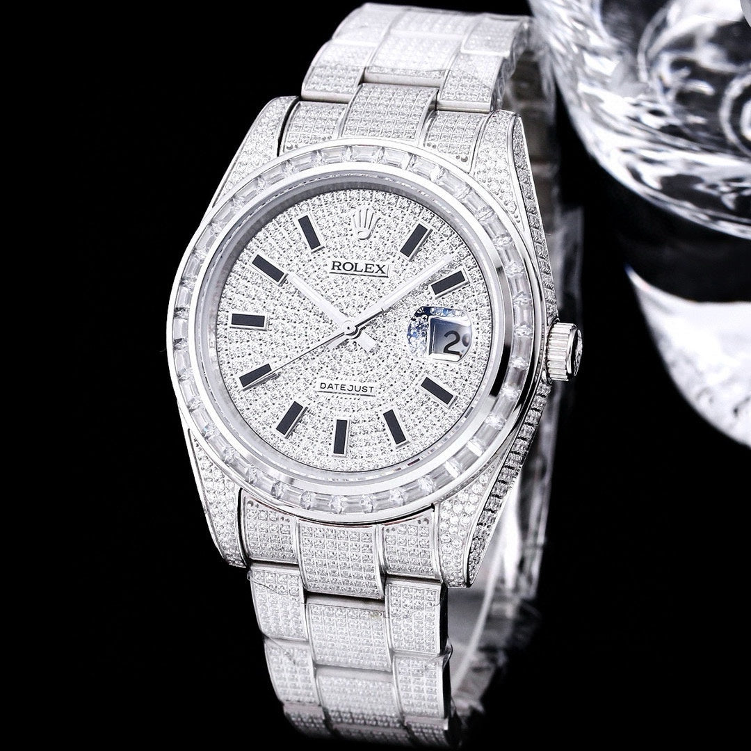 Full rhinestone - White Silver - 904L Steel - Automatic - 41mm