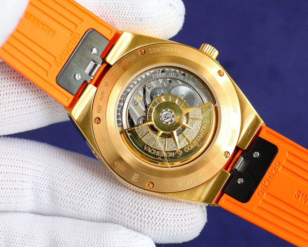 Chronograph-White Yellow - Orange Rubber - Automatic - 41mm