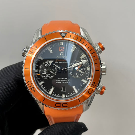 Chronograph - Black -Orange bezel - Orange Leather- Automatic - 45.5mm