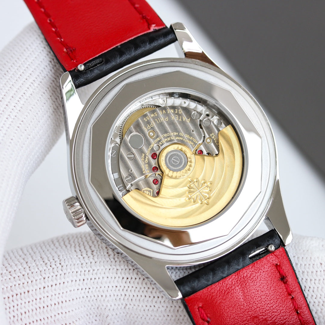 Red Black - Black Leather - Automatic - 40mm