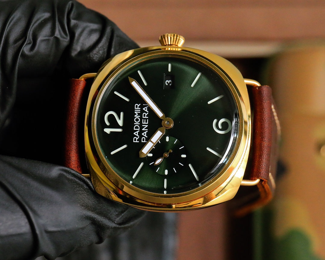 Green Rosegold - Brown Leather - Automatic - 44mm