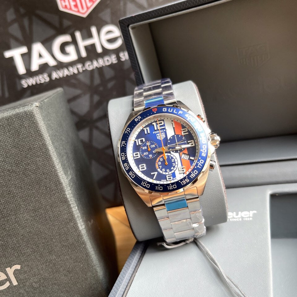 Blue - Silver 904L steel - Quartz - 41mm
