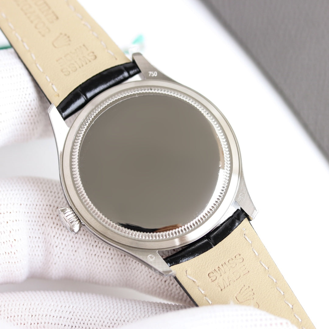 Black -904L Silver - Black Leather - Automatic - 39mm